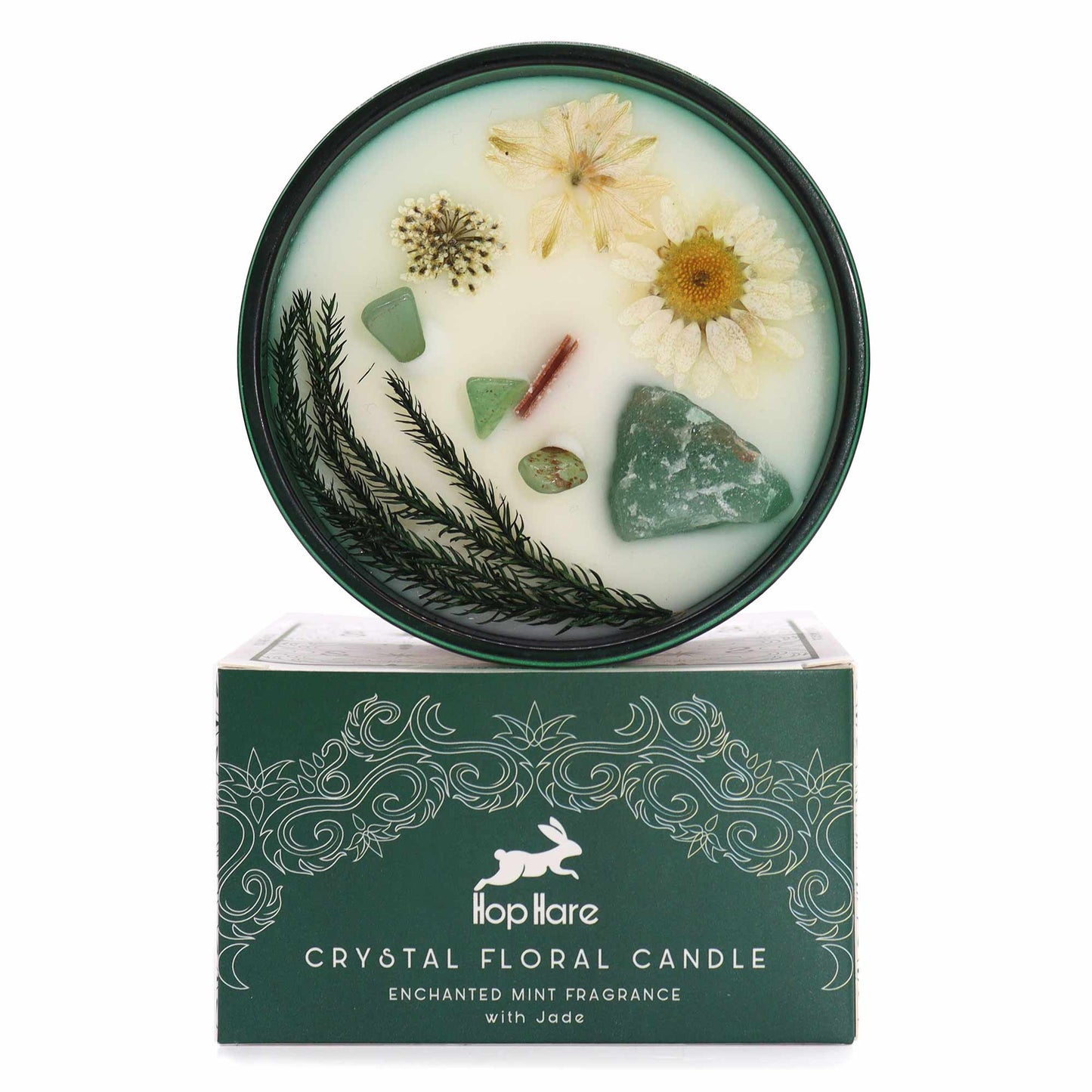 Hop Hare Crystal Magic Flower Candle