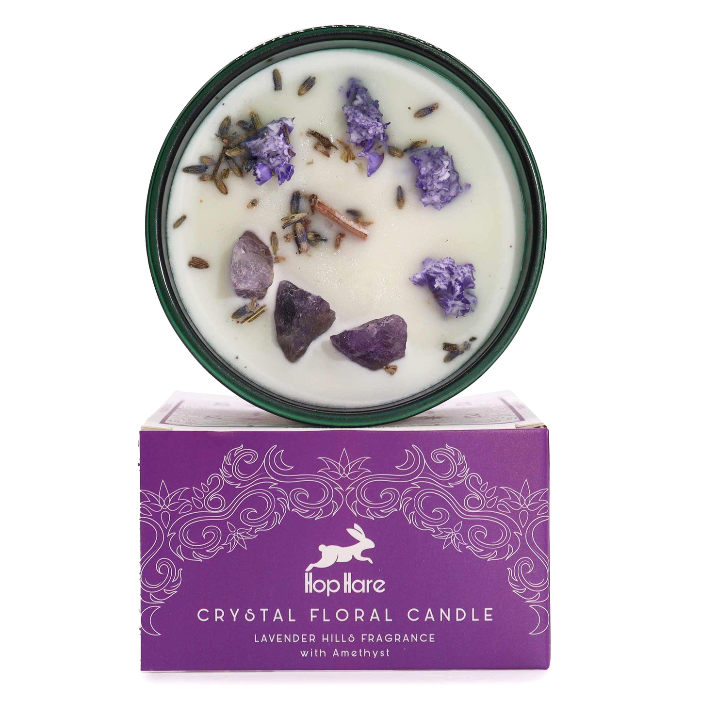 Hop Hare Crystal Magic Flower Candle