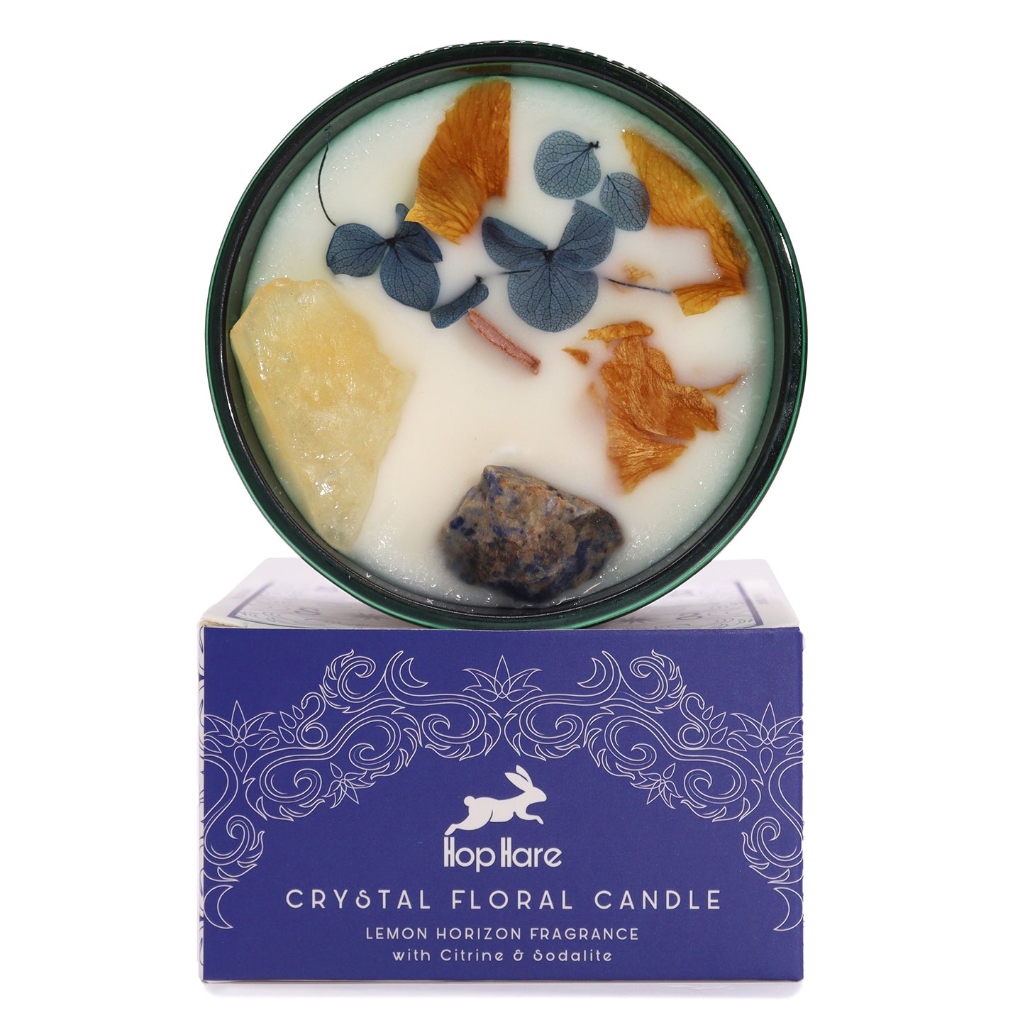 Hop Hare Crystal Magic Flower Candle