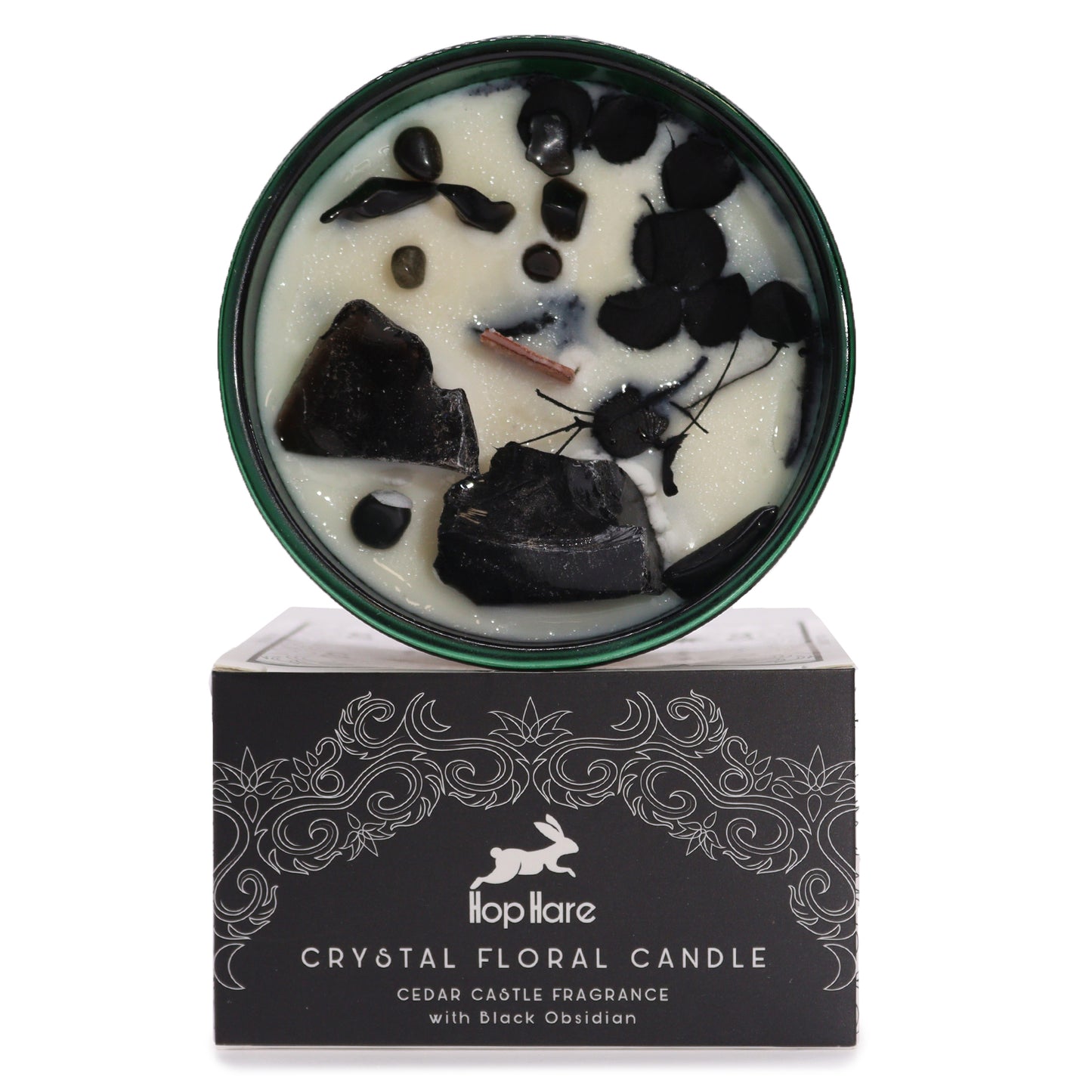 Hop Hare Crystal Magic Flower Candle