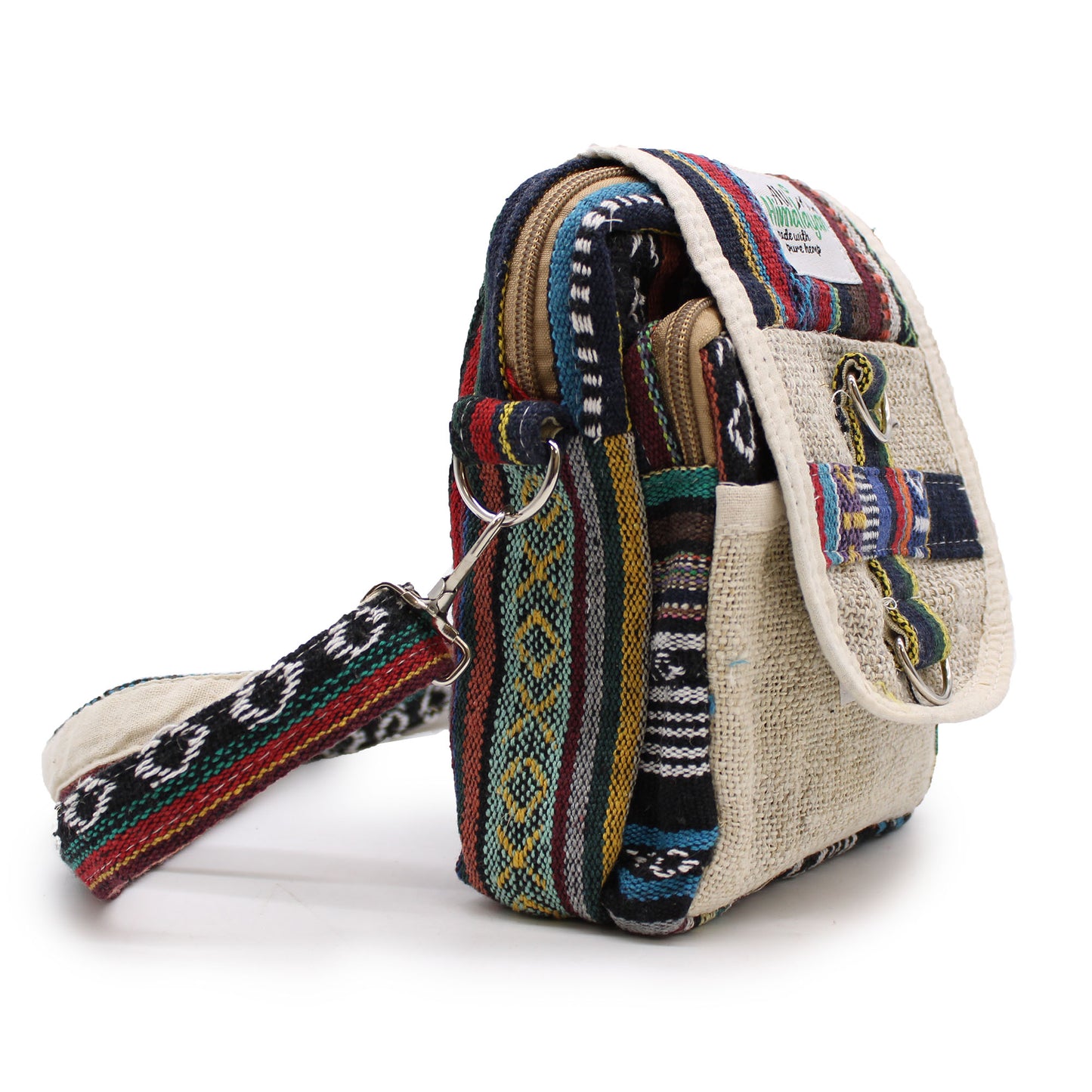 Body-Cross travel bag made of natural hemp and cotton