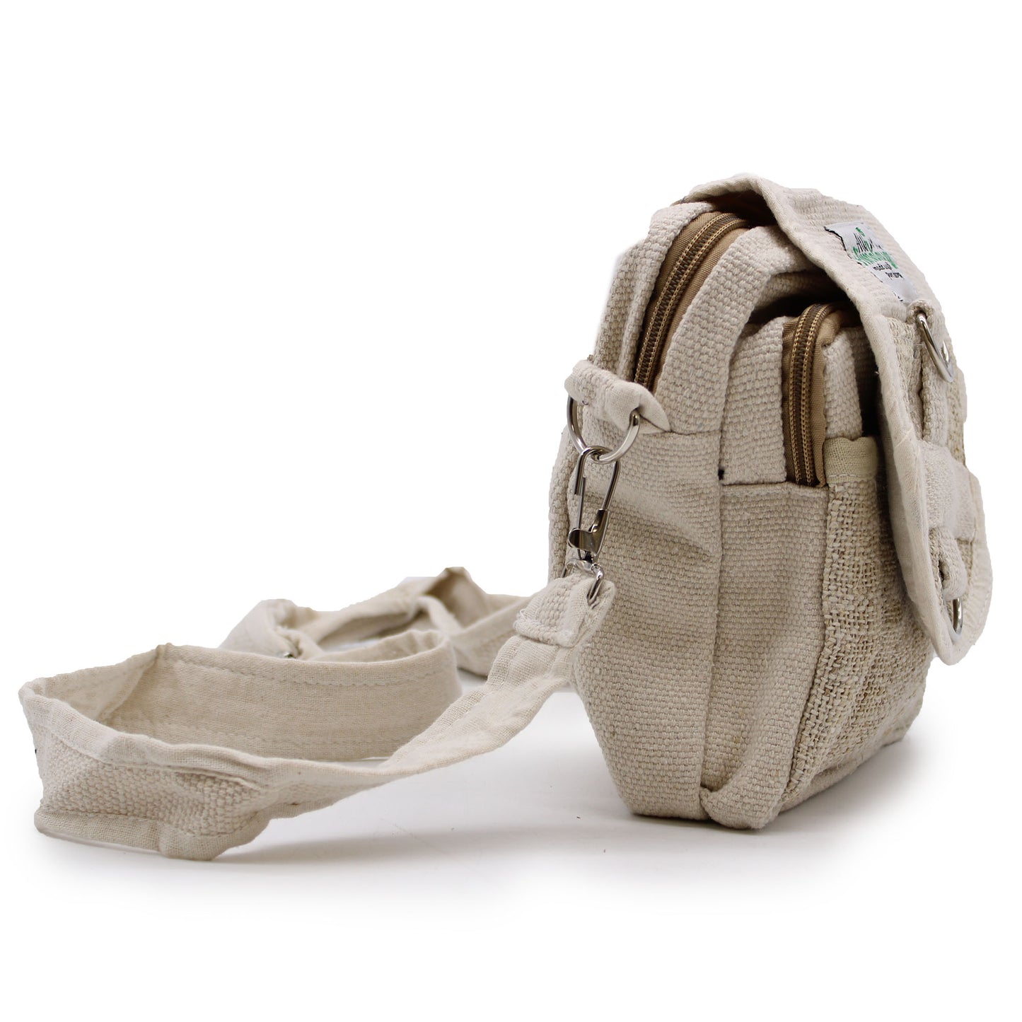 Body-Cross travel bag made of natural hemp and cotton